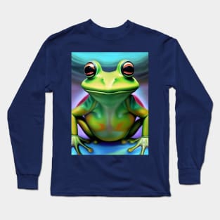 Frogger Spirit Animal (5) - Trippy Psychedelic Frog Long Sleeve T-Shirt